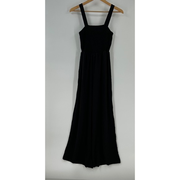 Old Navy Pants - Black Smocked Wide Leg Jumpsuit Sleeveless Size S palazzo boho loungewear